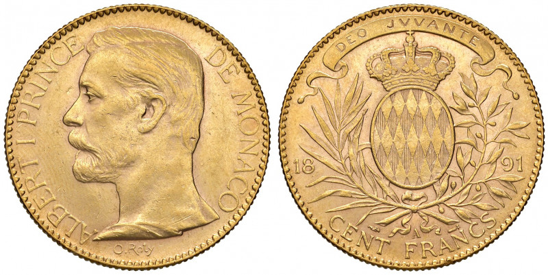 Principato di Monaco. Alberto I principe (1889-1922). Da 100 franchi 1891 (Parig...
