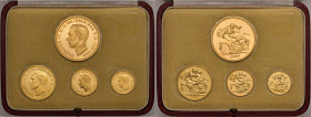 Regno Unito. Giorgio VI (1936-1952). Serie specimen 1937 composta da 4 valori: da 5 e 2 sovrane, sovrana e mezza sovrana (Londra) AV. Friedberg 409, 4...