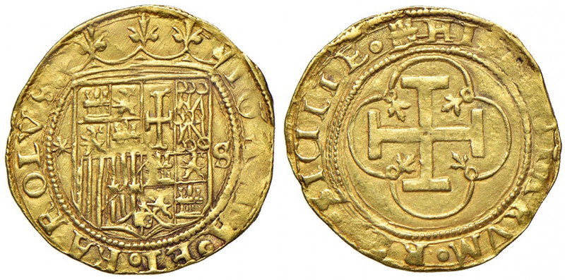 Spagna. Giovanna e Carlo (1504-1516). Scudo (Siviglia) AV gr. 3,30. Friedberg 15...