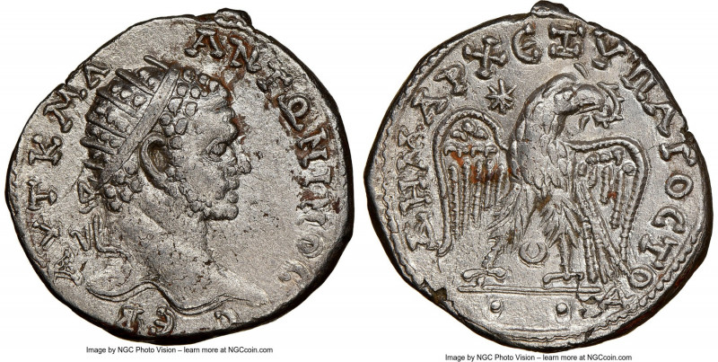 MESOPOTAMIA. Carrhae. Caracalla (AD 198-217). BI tetradrachm (27mm, 11.10 gm, 11...