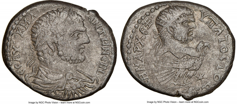 SYRIA. Coele-Syria. Heliopolis. Caracalla (AD 198-217). AR tetradrachm (26mm, 13...