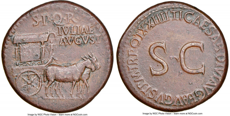 Julia Augusta (Livia), wife of Augustus. AE sestertius (33mm, 26.36 gm, 2h). NGC...