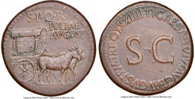 Julia Augusta (Livia), wife of Augustus. AE sestertius (33mm, 26.36 gm, 2h). NGC XF 5/5 - 4/5, scratches. Rome, AD 22-23. S•P•Q•R• / IVLIAE / AVGVST, ...