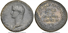 Gaius 'Caligula' (AD 37-41). AE sestertius (33mm, 27.43 gm, 6h). NGC Choice VF 5/5 - 2/5. Rome, AD 37-38. C CAESAR•AVG•GERMANICVS•PON•M•TR•POT•, laure...