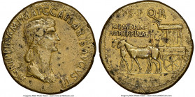 Agrippina Senior (died AD 33). AE sestertius (34mm, 26.35 gm, 6h). NGC Choice XF 5/5 - 2/5. Rome, ca. AD 37-41. AGRIPPINA M F MAT C CAESARIS AVGVSTI, ...