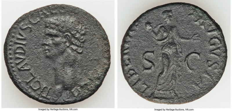 Claudius I (AD 41-54). AE as (28mm, 9.47 gm, 6h). VF, porosity. Rome, ca. AD 50-...