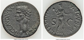 Claudius I (AD 41-54). AE as (28mm, 9.47 gm, 6h). VF, porosity. Rome, ca. AD 50-54. TI CLAVDIVS CAESAR AVG P M TR P IMP P P, bare head of Claudius I l...