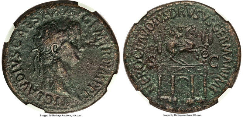 Claudius I (AD 41-54). AE sestertius (36mm, 26.66 gm, 7h). NGC Choice VF 5/5 - 2...