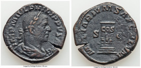 Philip I (AD 244-249). AE sestertius (30mm, 16.12 gm, 11h). About VF. Rome, AD 248. IMP M IVL PHILIPPVS AVG, laureate, draped, and cuirassed bust of P...