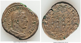 Philip I (AD 244-249). AE sestertius (30mm, 19.72 gm, 12h). VF, porosity. Rome, AD 244-249. IMP M IVL PHILIPPVS AVG, laureate, draped, and cuirassed b...