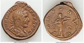 Philip I (AD 244-249). AE sestertius (32mm, 22.83 gm, 12h). Fine, die shift. Rome. IMP M IVL PHILIPPVS AVG, laureate, draped, and cuirassed bust of Ph...