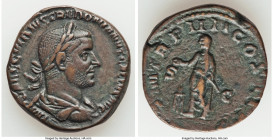 Trebonianus Gallus (AD 251-253). AE sestertius (29mm, 16.07 gm, 5h). VF, smoothing, scratches. Rome, AD 253. IMP CAES C VIBIVS TREBONIANVS GALLVS AVG,...
