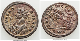 Probus (AD 276-282). BI antoninianus (23mm, 3.71 gm, 12h). XF, Silvering. Rome, 5th officina, AD 279. IMP PRO-BVS AVG, radiate bust left, seen from fr...