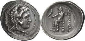 Celtic Coins. Danubian Celts. 
Tetradrachm, imitation of Alexander III of Macedon III century BC, AR 16.88 g. Head of Heracles r., wearing lion’s ski...