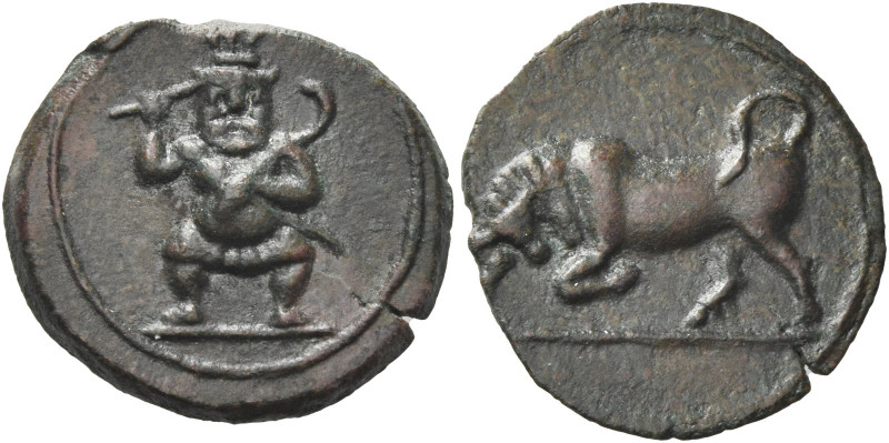 Greek Coins. Islands off Iberia, Ebusus. 
Quarter unit 2nd century BC, Æ 3.39 g...