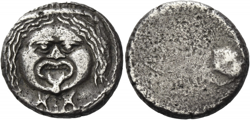 Greek Coins. Etruria, Populonia. 
20 Units III century BC, AR 8.32 g. Gorgoneio...