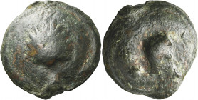 Greek Coins. Luceria. 
Biunx circa 225-217, Æ 78.35 g. Scallop shell. Rev. Astragalus and two pellets. Thurlow-Vecchi 277. ICC 341. Historia Numorum ...