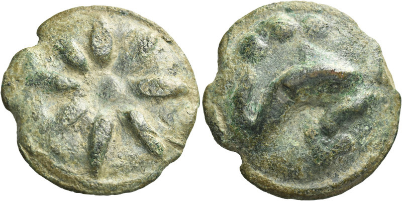 Greek Coins. Luceria. 
Teruncius circa 271-212, Æ 21.44 g. Star of eight rays. ...