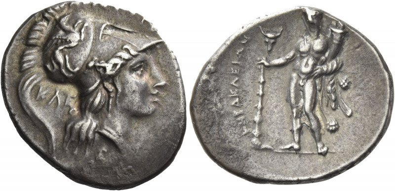 Greek Coins. Lucania, Heraclea. 
Nomos circa 278-276, AR 6.41 g. Head of Athena...