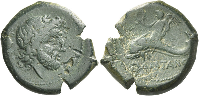 Greek Coins. Paestum. 
Unit, time of the First Punic War 264-241, Æ 6.63 g. Lau...