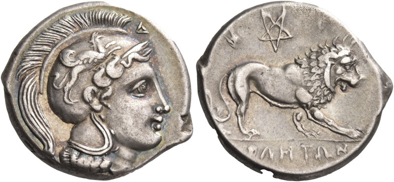 Greek Coins. Velia. 
Nomos circa 300-280, AR 7.48 g. Head of Athena r., wearing...