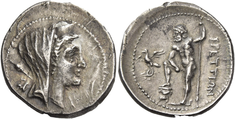 Greek Coins. Bruttium, Brettii. 
Drachm circa 213-208, AR 4.76 g. Diademed and ...