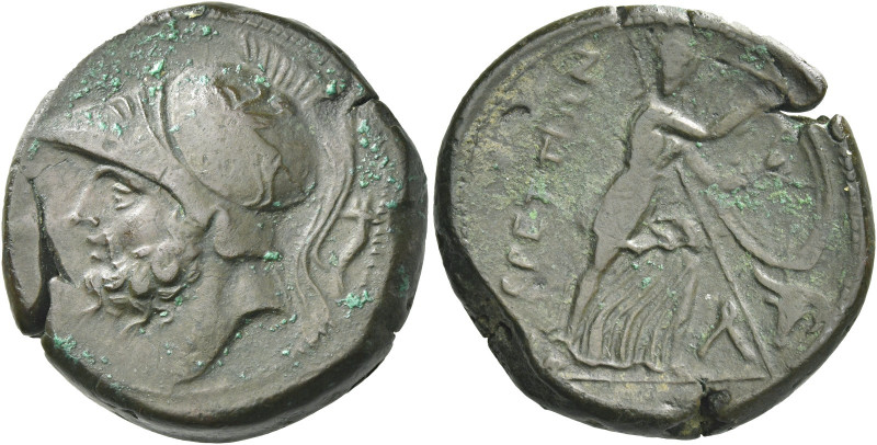 Greek Coins. Bruttium, Brettii. 
Reduced double unit circa 208-203, Æ 16.62 g. ...