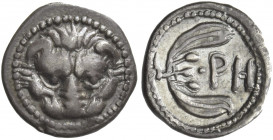Greek Coins. Rhegium. 
Litra circa 415/410-387, AR 0.73 g. Lion’s scalp facing. Rev. PH Olive-sprig. Herzfelder pl. XI, Jβ. SNG ANS 674. Historia Num...