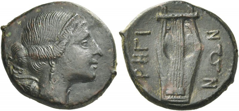Greek Coins. Rhegium. 
Bronze circa 260 or earlier-215, Æ 7.50 g. Diademed head...