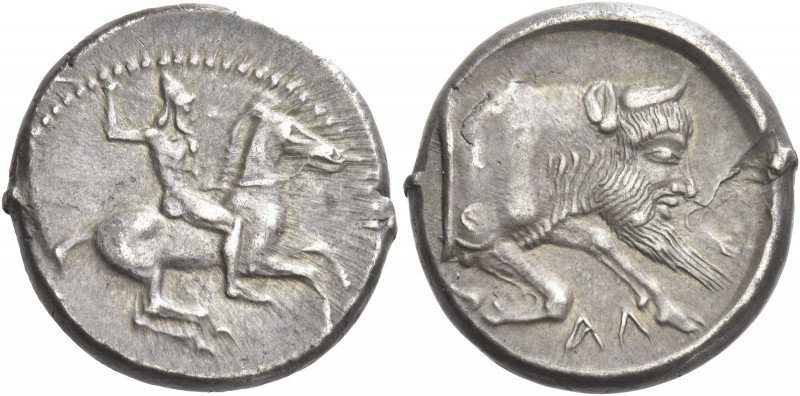 Greek Coins. Gela. 
Didrachm circa 490/485-480-475, AR 8.54 g. Naked horseman r...