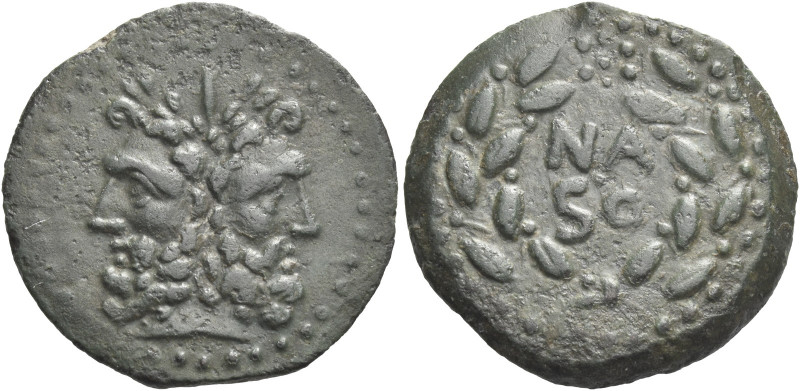 Greek Coins. Panormus. 
Bronze after 241, Æ 4.01 g. Laureate head of Janus. Rev...