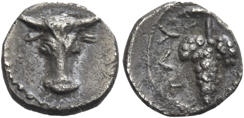 Greek Coins. Taurmenium. 
Litra circa 275-210, AR 0.79 g. Head of bull facing. ...