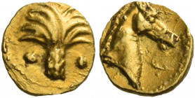 Greek Coins. The Carthaginians in Italy, Sicily and North Africa. 
1/10 stater, Carthago circa 350-320 BC, AV 0.60 g. Palm tree. Rev. Horse's head r....