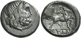 Greek Coins. Amphipolis. 
Bronze circa 187-31, Æ 6.36 g. Diademed head of Poseidon r. Rev. [AMΦIΠΟ] – ΛITΩN Horse advancing r.; above, monogram. SNG ...