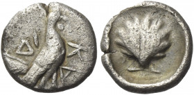 Greek Coins. Dicaea. 
Trihemiobol circa 450, AR 0.70 g. ΔI – KA Cock standing r. Rev. Shell within incuse circle. AMNG III, 8. SNG Ashmoleain 2255 (O...