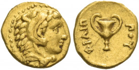 Greek Coins. Philip II 359 – 336 and posthumous issues. 
1/8 stater, Pella circa 340-328, AV 1.07 g. Head of Heracles r., wearing lion's skin headdre...