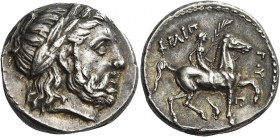 Greek Coins. Philip II 359 – 336 and posthumous issues. 
Tetradrachm, Amphipolis circa 323-315, AR 14.40 g. Laureate head of Zeus r. Rev. ΦΙΛΙΠ - ΠΟY...