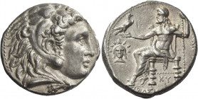 Greek Coins. Alexander III, 336 – 323 and posthumous issues. 
Tetradrachm, Babylon circa 323-317, AR 17.11 g. Head of Heracles r., wearing lion’s ski...
