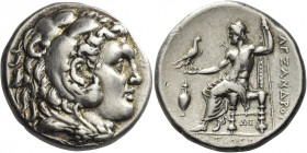Greek Coins. Alexander III, 336 – 323 and posthumous issues. 
Tetradrachm, Corinth circa 310-290, AR 17.00 g. Head of Heracles r., wearing lion’s ski...