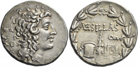 Greek Coins. Macedonia under the Romans. 
Aesillas quaestor. Tetradrachm uncertain mint circa 95-70, AR 16.93 g. Head of the deified Alexander the Gr...