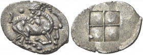 Greek Coins. The Mygdones and Krestones (?). 
Diobol circa 485-470, AR 1.00 g. He-goat reclining r., head turned backwards; above and to r., pellet. ...
