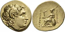 Greek Coins. Lysimachus, 323 – 281 and posthumous issues. 
Stater, Byzantium circa 220-205, AV 8.45 g. Diademed head of the deified Alexander III r.,...