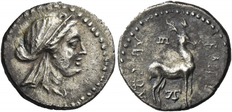 Greek Coins. Caria, Bargylia. 
Hemidrachm 1st century BC, AR 2.16 g. Diademed a...