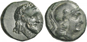 Greek Coins. Tissaphernes satrap 413 – 407 and 401 – 395. 
Chalcus, Sardis circa 401-395, Æ 1.66 g. Head of Athena r., wearing crested Attic helmet. ...