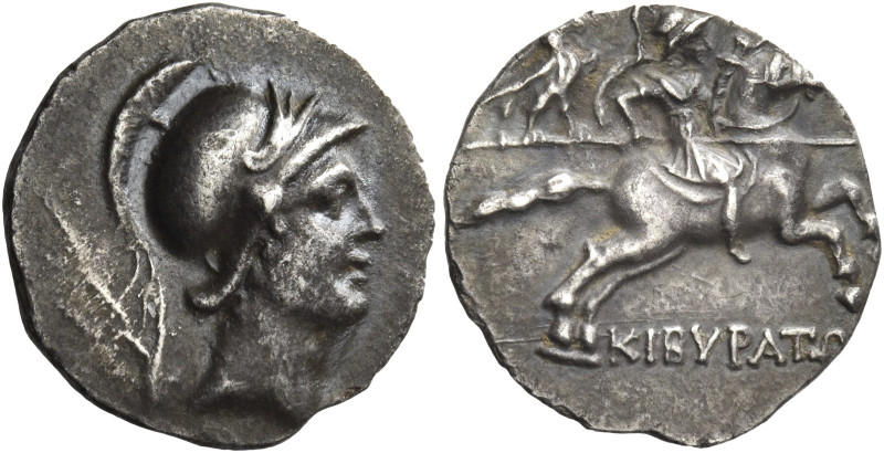 Greek Coins. Cibyra. 
Drachm circa 166-84, AR 2.53 g. Helmeted male head r. (Cy...