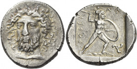 Greek Coins. Pericles, circa 380 – 360. 
Stater, Antiphellos circa 380-360, AR 9.85 g. Head of Pericles facing slightly to l. Rev. perikles in Lycian...