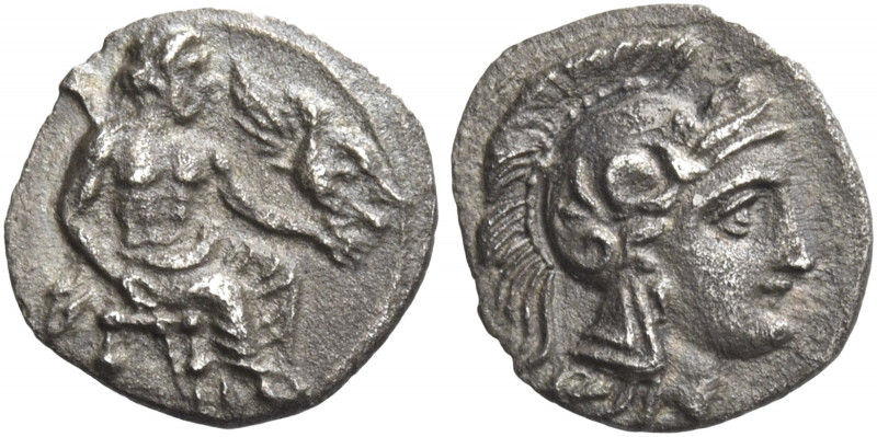 Greek Coins. Uncertain mints in Cilicia. 
Obol, circa 400, AR 0.63 g. Head of A...