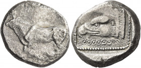 Greek Coins. Cyprus, Paphus, Pnytos (?) circa 500 – 480. 
Stater circa 500-480, AR 10.78 g. Bull standing l. Rev. Eagle's head l.; above, palmette an...