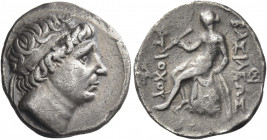 Greek Coins. Antiochus I Soter sole reign 281 – 261. 
Drachm, Seleucia on the Tigris 281-261, AR 4.29 g. Diademed head of Antiochus I r. Rev. BAΣIΛEΩ...