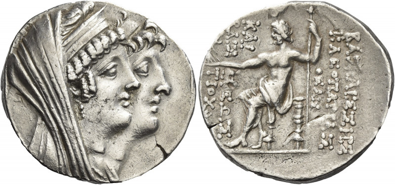 Greek Coins. Cleopatra Thea and Antiochus VIII, 125 – 121. 
Tetradrachm, Ptolem...